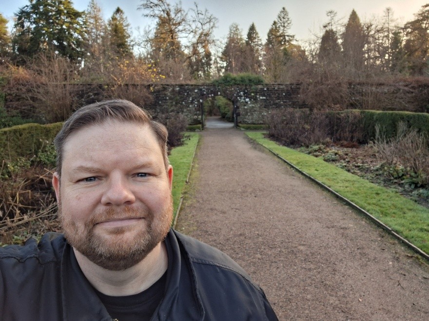 Photo of BCCPRG Trustee Matt Buckland in the walled garden